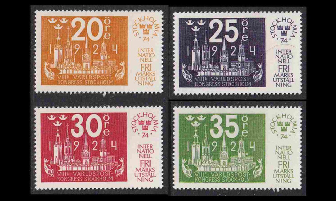 Ruotsi 866-9 ** Postimerkkinäyttely Stockholmia (1974)