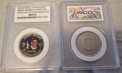 Sidney Crosby mitali MS70 kovamuovissa