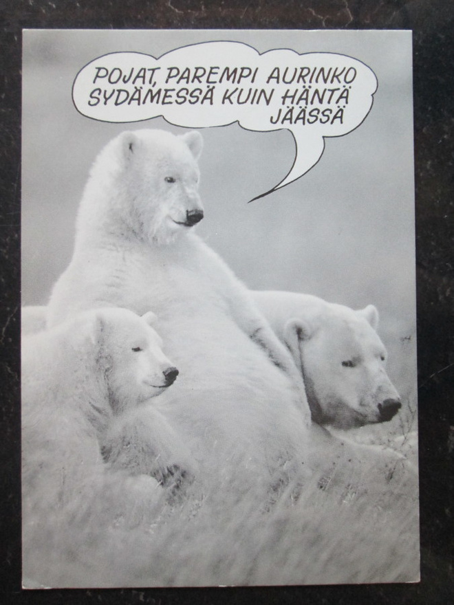 KULKEMATON JÄÄKARHUT "THE DING DONG ZOO" PR KORTTI