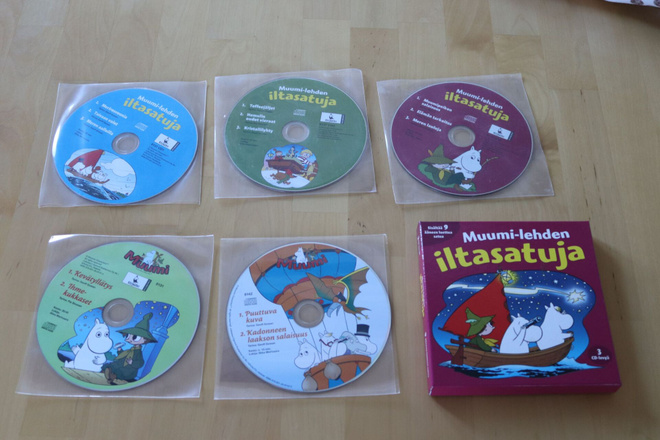 5CD äänikirja Muumi-lehden iltasatuja (3cd) ja 2 muuta Muumi