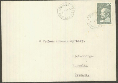 1960 Nortamo kirje Ruotsiin