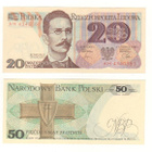 Puola 20 ja 50 Zlot setelit 1982 ja 1988 - pikkukuva 2