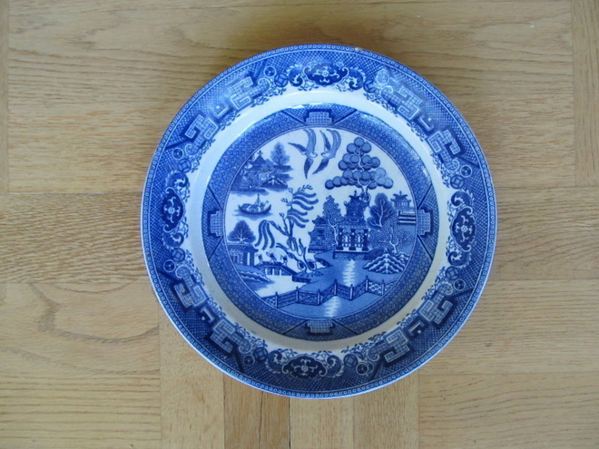 Gustavsberg sininen WILLOW matala lautanen 23 cm!