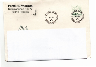 Marienhamn:  FDC-kuori ?  (erikoisleima 2.1.1989)