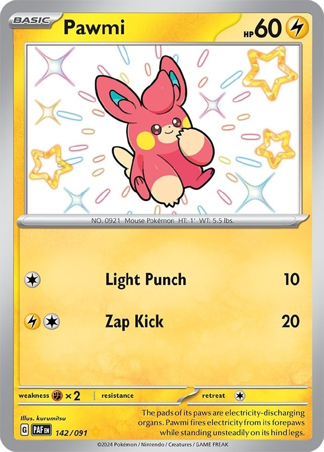 Pawmi 142/091 - Paldean Fates - NM/M