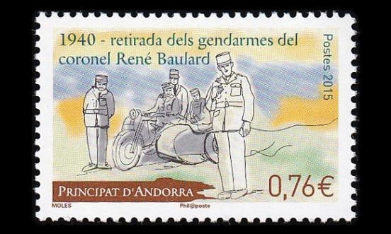 Andorra Fr 787 ** Ranskan poliisin vetäytymisestä 75v (201