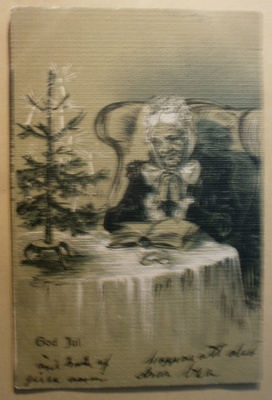 Iäkäs leidi lukee Jouluevankeliumia, p. 1903