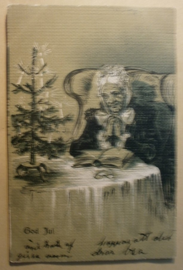 Iäkäs leidi lukee Jouluevankeliumia, p. 1903