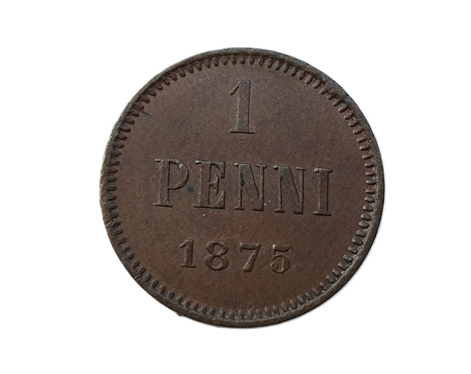 1 penni 1875 - hienokuntoinen!