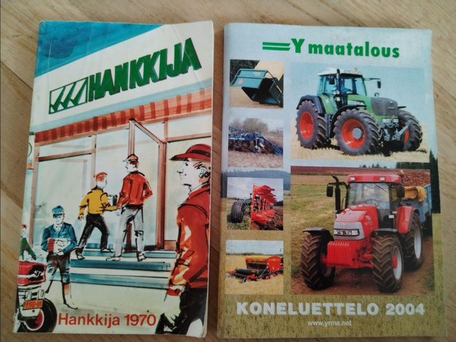 Kaksi koneluetteloa, Hankkija 1970 ja Y-maatalous 2004