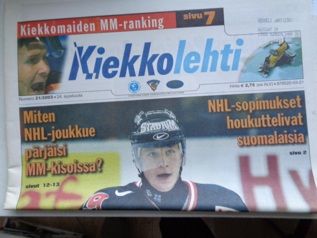 Kiekkolehti Nro 21/2003 (20.1)