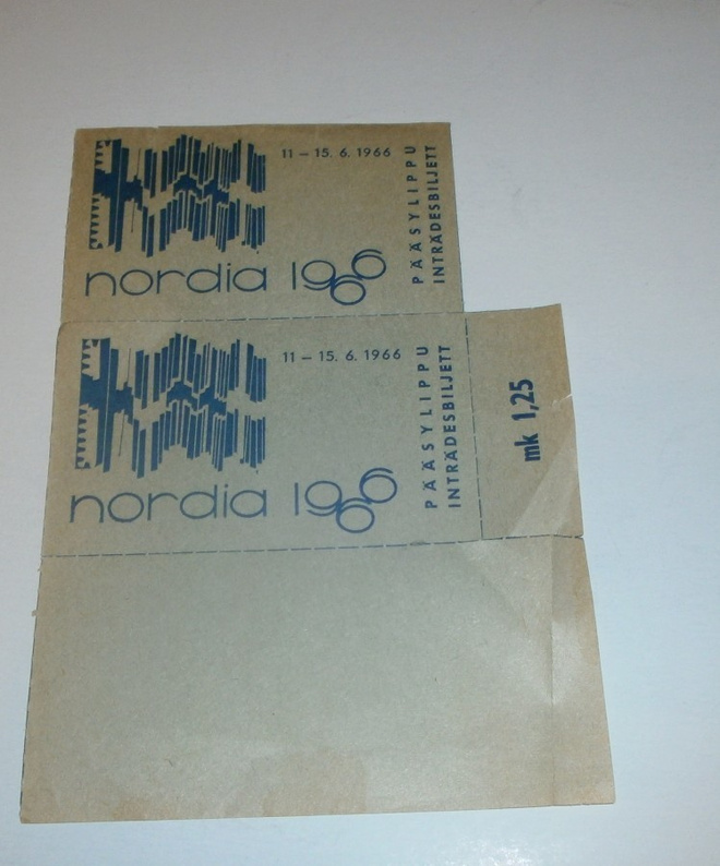 Nordia 1966 -postimerkkinäyttely, pääsylippu