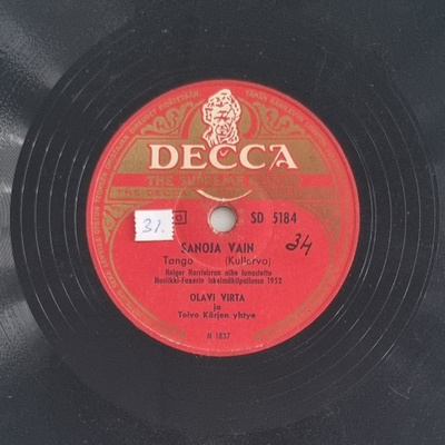 Savikiekko 1952 - Olavi Virta - Decca SD 5184