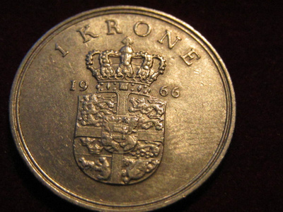 1 krone 1966. Tanska-Denmark