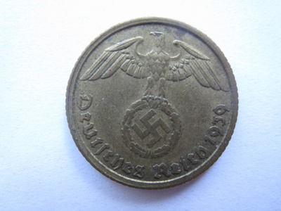 Natsi-Saksa 5 Reichspfennig 1939 G
