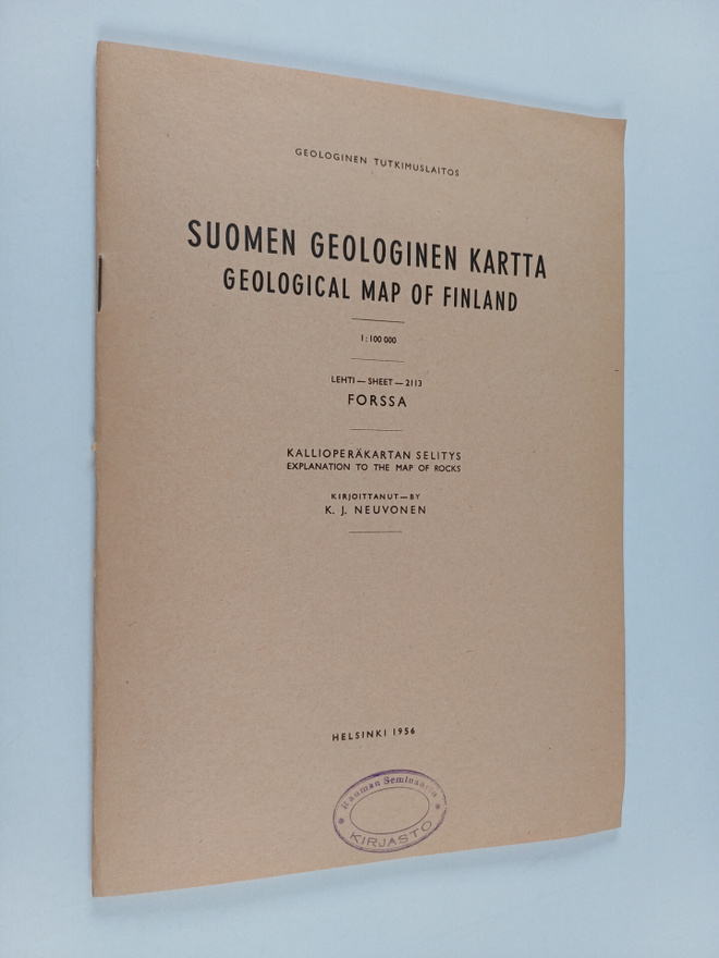 Nils Edelman : Suomen geologinen kartta - Geological map ...