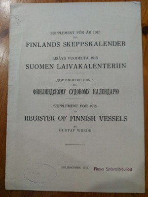 Lisäys v. 1915 Suomen Laivakalenteriin