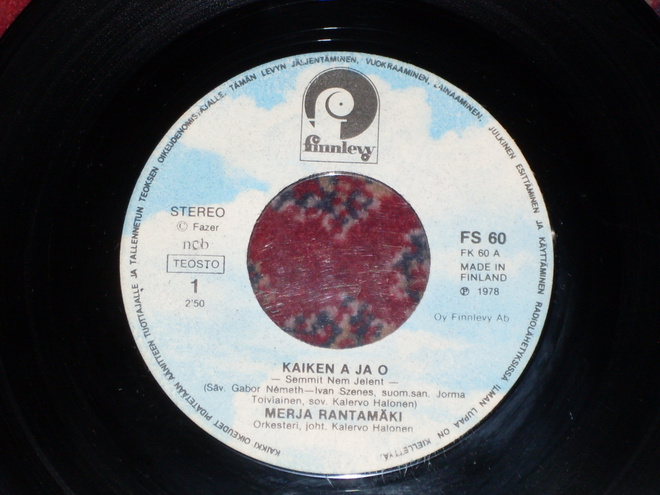 7" MERJA RANTAMÄKI - Kaiken A Ja O - single 1978 iskelmä EX