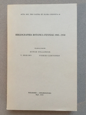 Suomen kasvitieteen bibliografia 1901-1950