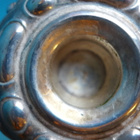 Kynttilänjalka Barokki metallia, käytetty vanha, 19 cm - pikkukuva 3