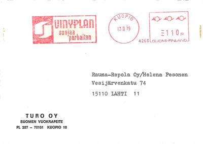 KUOPIO 13.II.79 110P. FRANK.LEIMA TURO OY VINYPLAN SUOJAA PA