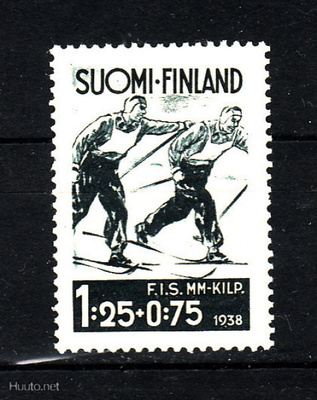 Suomi v 1938 F.I.S. Lahden hiihtokisat , pt merkki 1,25+15