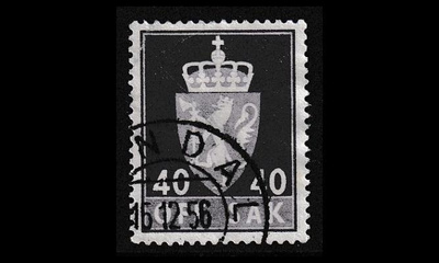 Norja 75x o Virkamerkki 40 öre x-pap (1955)