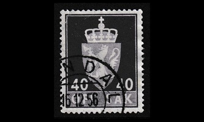 Norja 75x o Virkamerkki 40 öre x-pap (1955)