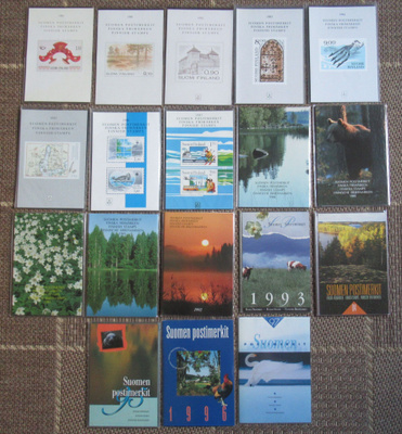 Suomen postimerkit  kaikki 18 kpl Täydellinen ei euromerkit.
