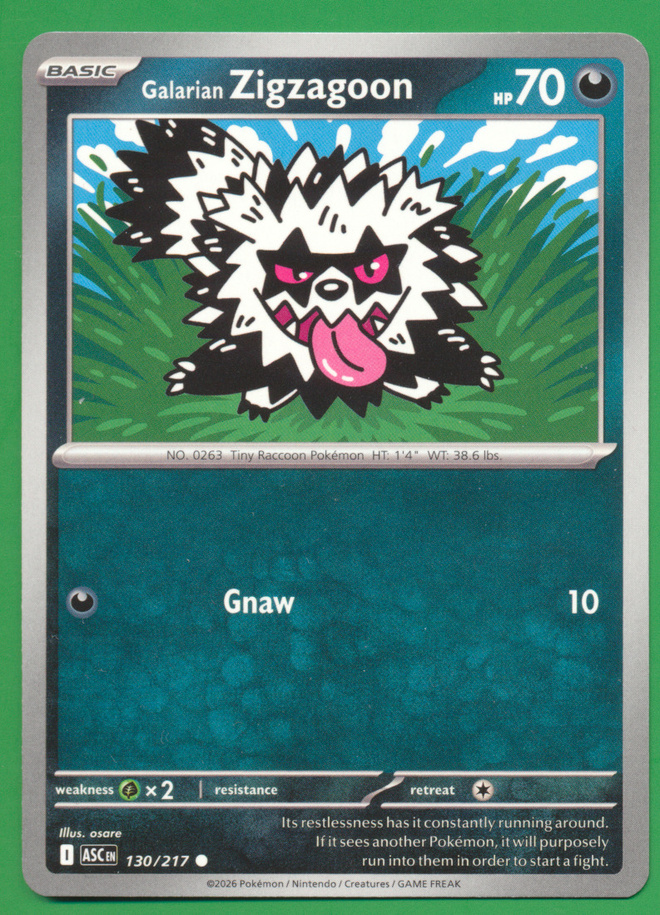 Pokémon Galarian Zigzagoon (ASC 130)