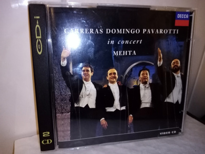 2 VIDEO-CD : CARRERAS DOMINGO PAVAROTTI :  IN CONCERT MEHTA