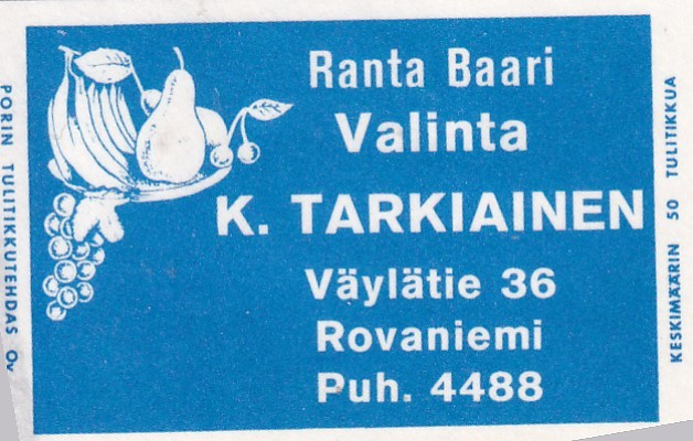 Rovaniemi, Ranta Baari K. Tarkiainen , Väylätie 36      7/11