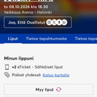 Jokerit-HIFK, 2 lippua, katsomo 120, rivi 10 - pikkukuva 1