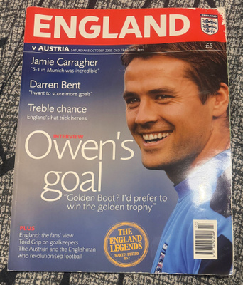 ENGLAND v AUSTRIA OFFICIAL PROGRAMME 2005