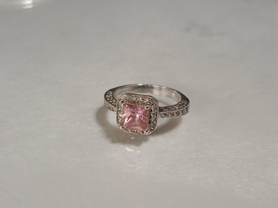 Design Hopea sormus pinkki kivi CI 925 
