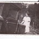 VANHA Valokuva Tyttö+ Kuorma-Auto 6 x 9 cm 1930-l - pikkukuva 1