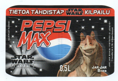 PEPSI MAX STRS WARS etiketti. 1999