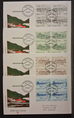 Färsaaret - Fa - 147-150 neliö FDC 1987