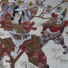 Japanilainen lautanen Meiji kaudelta, Satsuma-tyyli, samurai - pikkukuva 2
