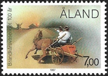 Åland 1987 Palokuntatoiminta 100 v 7,00 mk ** LaPe 024