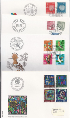 Sveitsi 7 kpl FDC