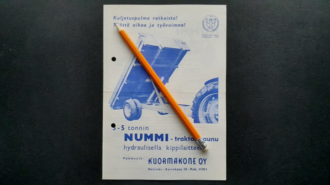 Nummi traktorivaunu, Kuormakone Oy esite 50/60-luku