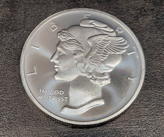 1 oz 999 Hopea raha Mercury dime Tribute