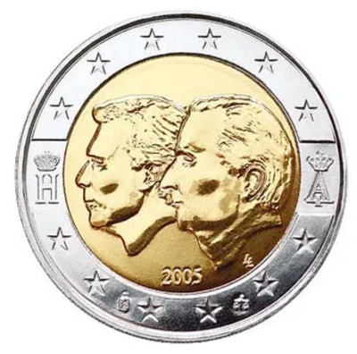 ** BELGIA 2€ 2005 Henri & Albert pillerissä**