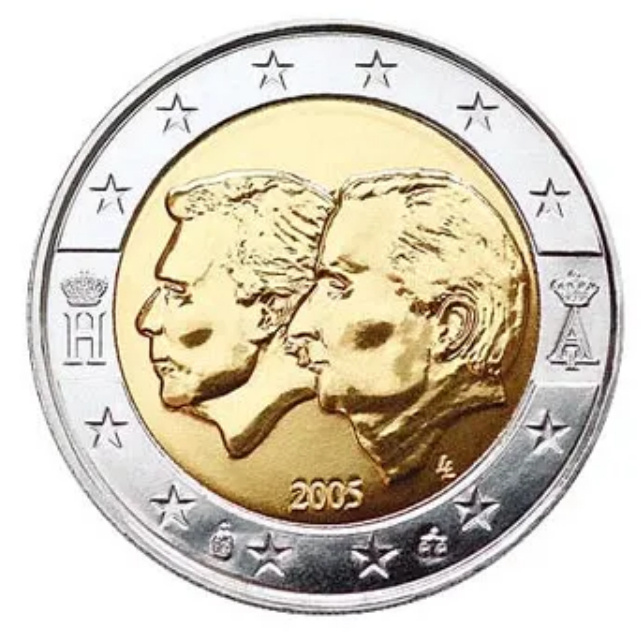 ** BELGIA 2€ 2005 Henri & Albert pillerissä**