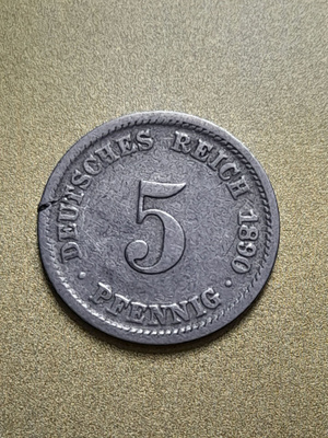 Deutsches Reich 5 pfennig 1890 D