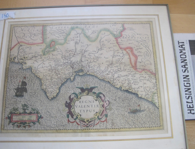 VANHA Kartta Intia Regni Valentiae Typus 1700-l