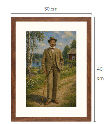 Uusi Mannerheim art print kehystetty 30 cm x 40 cm