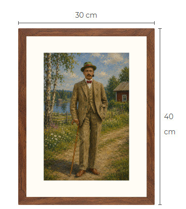Uusi Mannerheim art print kehystetty 30 cm x 40 cm