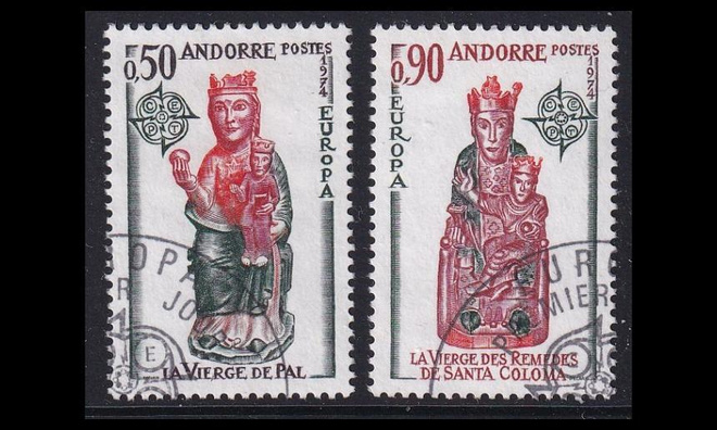 Andorra Fr 258-9 o Europa veistoksia (1974)